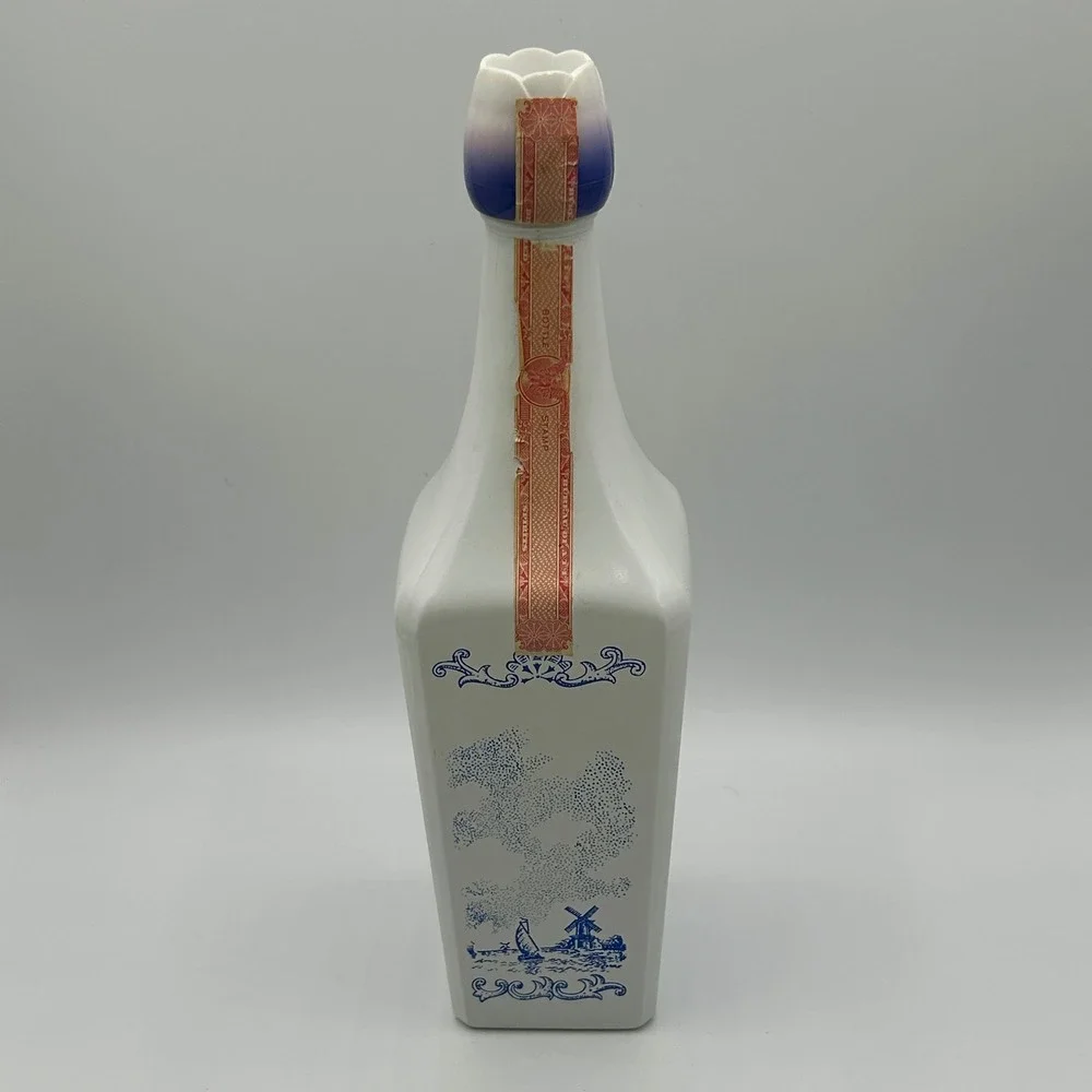 Vintage Vandermint Liqueur Holland Ceramic Bottle 750ml Tulip Cap Windmill Dutch